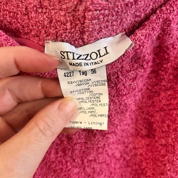 Stizzoli pink fringe feather Boucle Skirt Jacket suit set plus size 18-20 - Picture 9 of 9